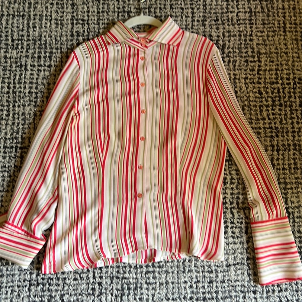Bill Burns Signature Silk Button Down Top